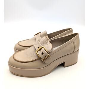 Dolce Vita Yonder Platform Loafer Shoes Women's Sesame Crinkle Size US9.5 EU40